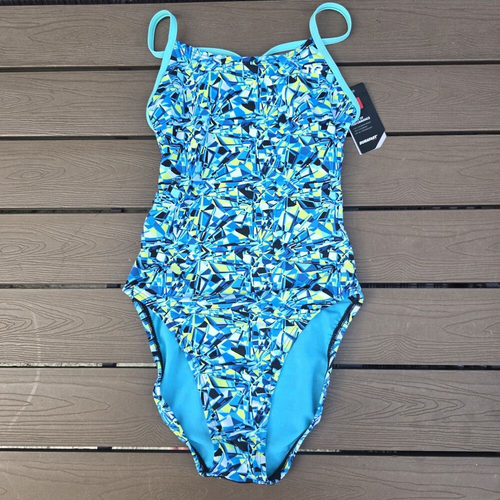 TYR Women's Durafast Elite Fragment Cutoutfit One Piece Swimsuit Sz 30 New